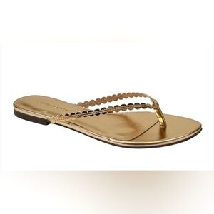 Banana Republic Gold Scalloped Strap Sandals